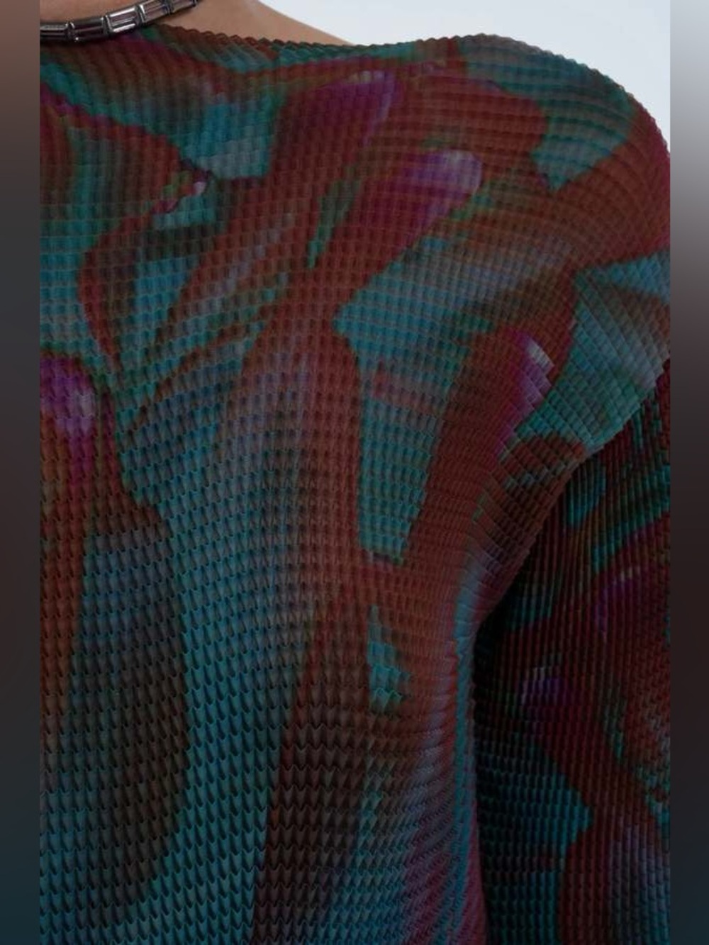 Arthur NWT Waffle Pleated Mini Dress 4 Waratah Teal Red - Picture 11 of 12